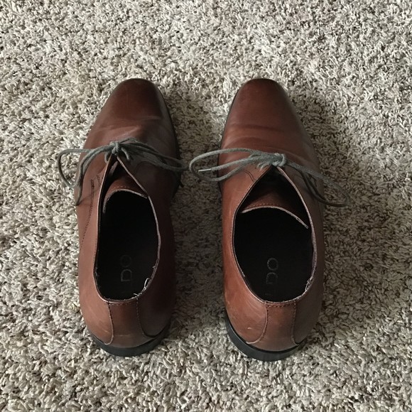 Aldo Leather Shoes Men\'s Brown Oxford Lace Up Size US 9.5 Aldo Size 43